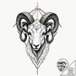 Tattoo sketch an aries ram’s head composed of… – tattoo sketch (№1752716657_0, 17.07.2025 01:44) — tattoovalue.net