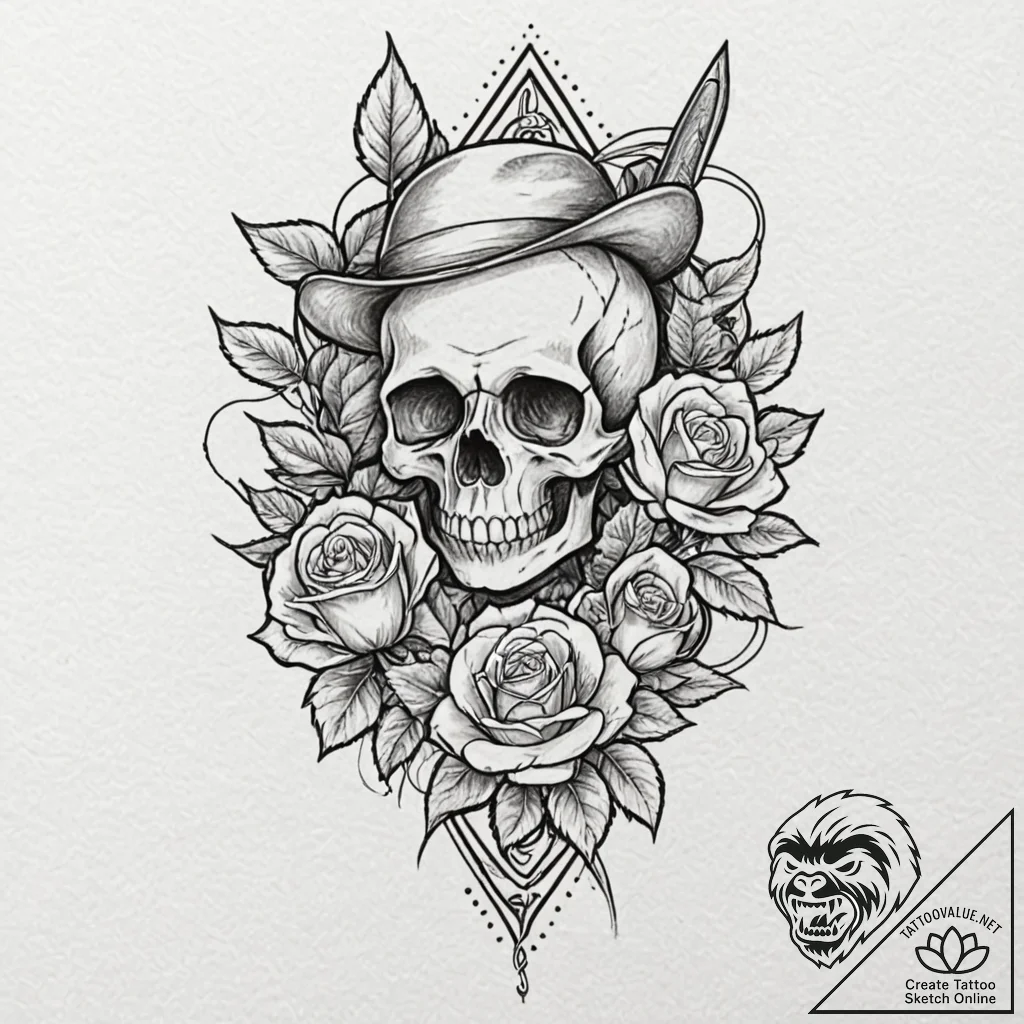 Tattoo design a traditional bow and quiver, s... - tattoo sketch (№1752717439_0, 17.07.2025 01:57) — tattoovalue.net