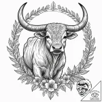 Tattoo design a taurus bull’s outline made of… – tattoo sketch (№1752717596_0, 17.07.2025 01:59) — tattoovalue.net