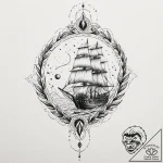 A neo-traditional tattoo of the serenity ship… – tattoo sketch (№1752717829_0, 17.07.2025 02:03) — tattoovalue.net