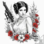 17. a beautiful linework tattoo design of pri… – tattoo sketch (№1752717908_0, 17.07.2025 02:05) — tattoovalue.net