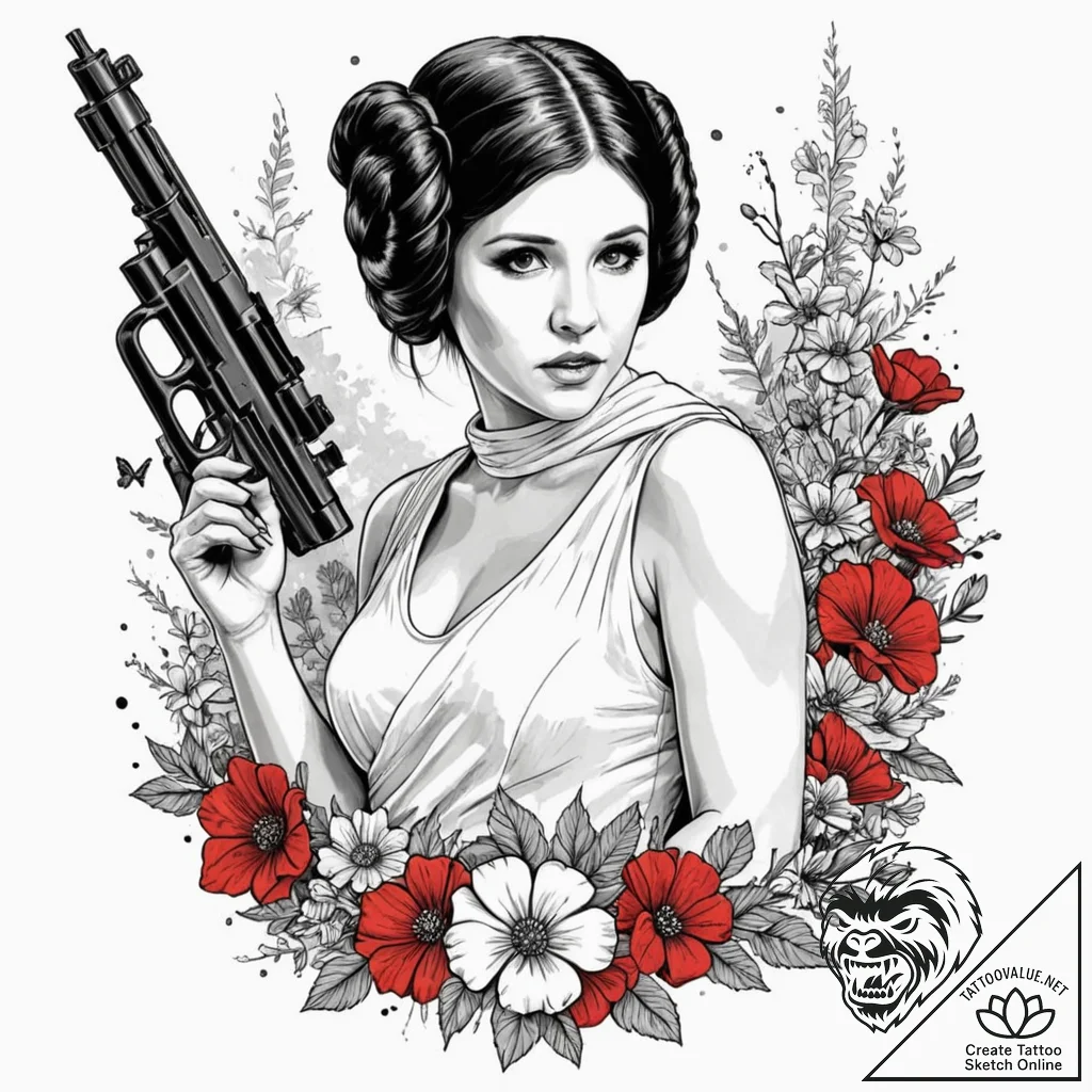 17. a beautiful linework tattoo design of pri... - tattoo sketch (№1752717908_0, 17.07.2025 02:05) — tattoovalue.net