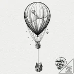 Tattoo sketch a balloon floating into the sky… – tattoo sketch (№1752718736_0, 17.07.2025 02:18) — tattoovalue.net