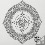 68. tattoo sketch: a “alatyr” rune as the cor… – tattoo sketch (№1752719214_0, 17.07.2025 02:26) — tattoovalue.net