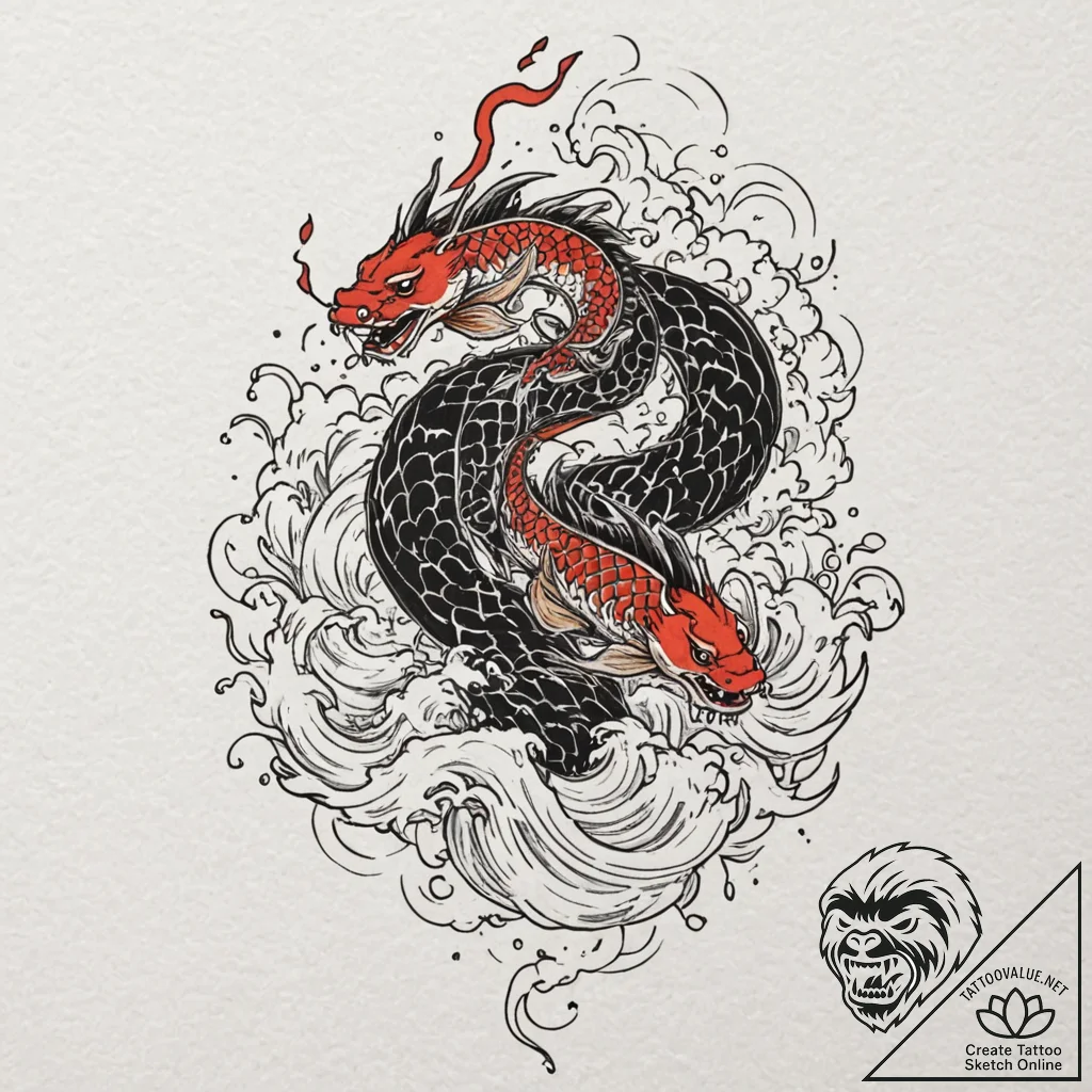 Tattoo design: abstract watercolor depiction... - tattoo sketch (№1752719455_0, 17.07.2025 02:30) — tattoovalue.net