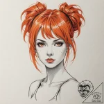 Neo-traditional portrait of leeloo with her o… – tattoo sketch (№1752720174_0, 17.07.2025 02:42) — tattoovalue.net