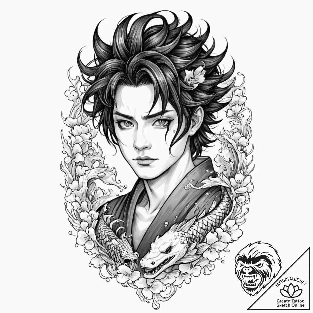 A neo-traditional portrait of edward scissorh... - tattoo sketch (№1752720334_0, 17.07.2025 02:45) — tattoovalue.net