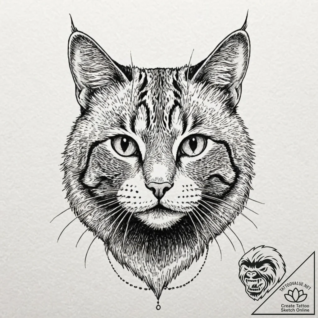 A close-up of a cat's whiskers., concept art... - tattoo sketch (№1752720413_0, 17.07.2025 02:46) — tattoovalue.net