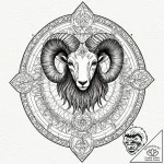 Tattoo sketch an aries ram with the “emperor”… – tattoo sketch (№1752720972_0, 17.07.2025 02:56) — tattoovalue.net