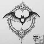 A neo-traditional tattoo of the bat-signal in… – tattoo sketch (№1752721131_0, 17.07.2025 02:58) — tattoovalue.net