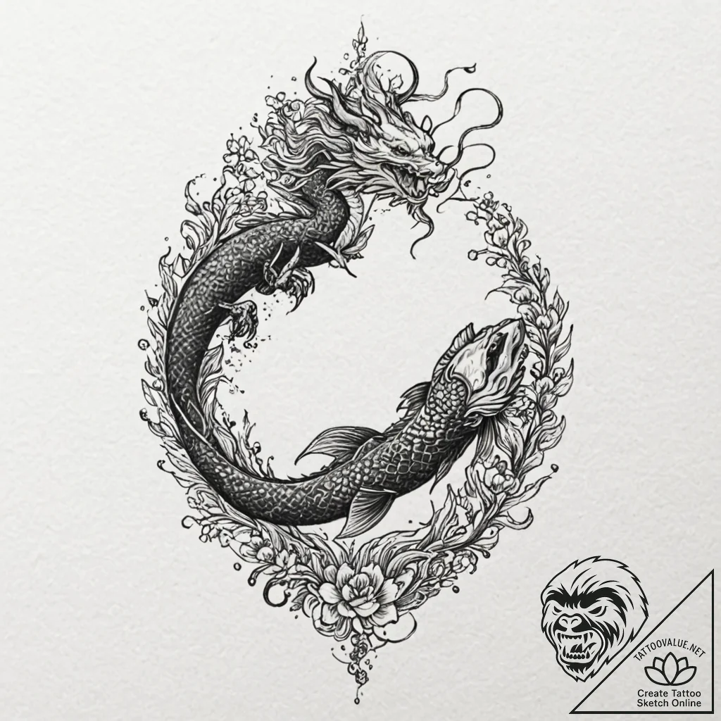 Tattoo sketch: a combination of a woman's sil... - tattoo sketch (№1752722170_0, 17.07.2025 03:16) — tattoovalue.net