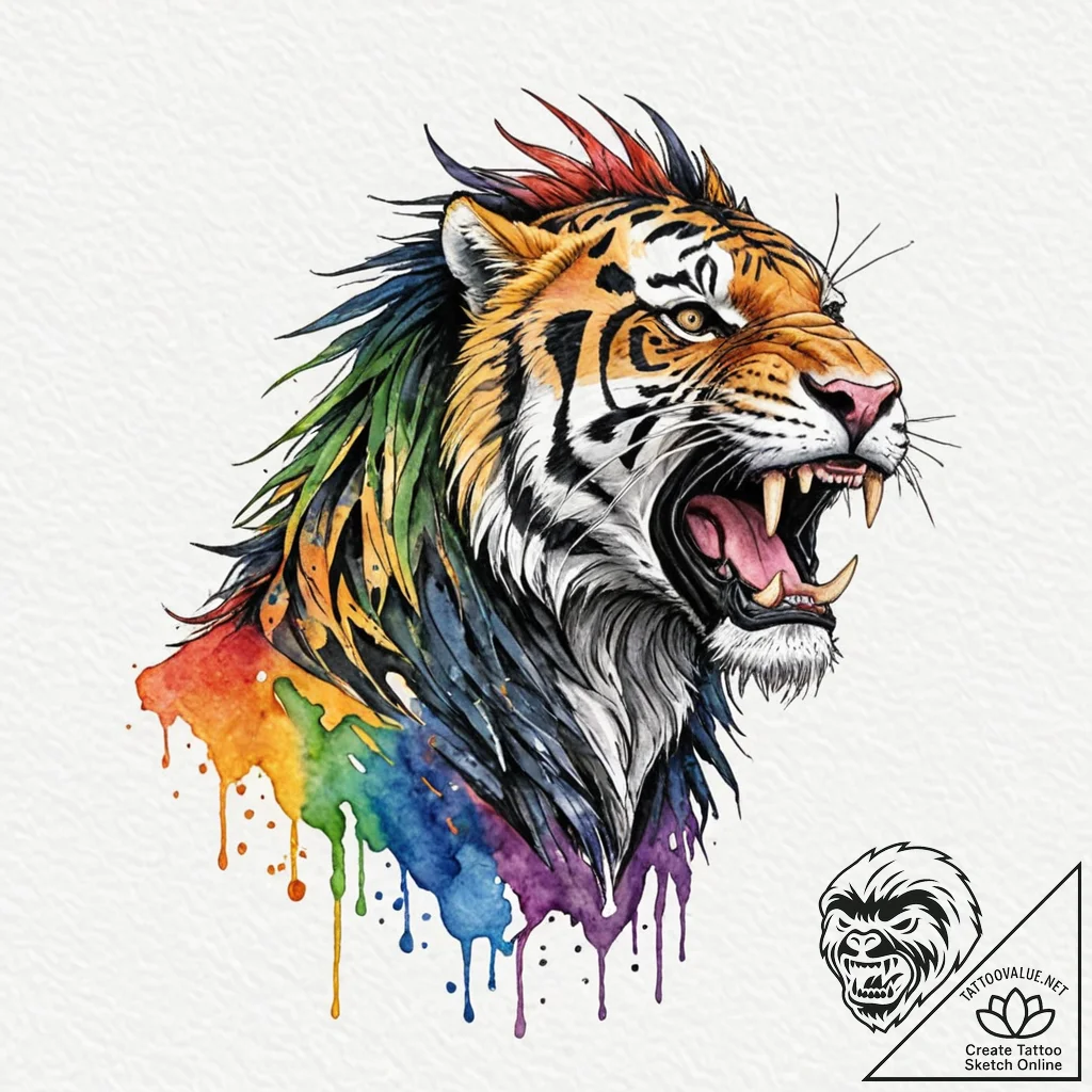 A watercolor tattoo of the predator's shimmer... - tattoo sketch (№1752723131_0, 17.07.2025 03:32) — tattoovalue.net