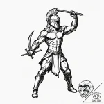 Tattoo design a spartan warrior’s silhouette… – tattoo sketch (№1752723211_0, 17.07.2025 03:33) — tattoovalue.net