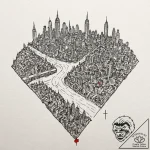 A linework tattoo of the map of the five fami… – tattoo sketch (№1752723290_0, 17.07.2025 03:34) — tattoovalue.net