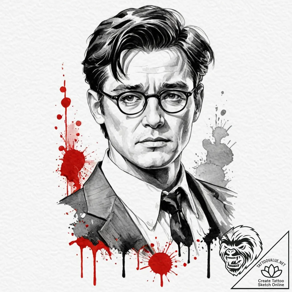 A watercolor sketch of atticus finch from to... - tattoo sketch (№1752723370_0, 17.07.2025 03:36) — tattoovalue.net