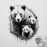 Tattoo design a mother bear and her cub(s) fo… – tattoo sketch (№1752724011_0, 17.07.2025 03:46) — tattoovalue.net