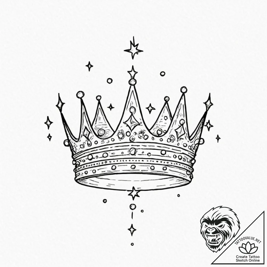 Tattoo sketch a crown made of celestial stars... - tattoo sketch (№1752724250_0, 17.07.2025 03:50) — tattoovalue.net
