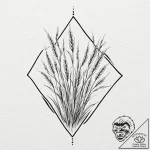 Tattoo design: a stylized “seeded field” rhom… – tattoo sketch (№1752724724_0, 17.07.2025 03:58) — tattoovalue.net