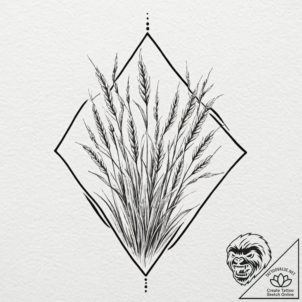 Tattoo design: a stylized "seeded field" rhom... - tattoo sketch (№1752724724_0, 17.07.2025 03:58) — tattoovalue.net