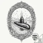 A submarine surfacing in the arctic, breaking… – tattoo sketch (№1752725120_0, 17.07.2025 04:05) — tattoovalue.net