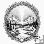 Tattoo sketch a glowing portal frame opening… – tattoo sketch (№1752725682_0, 17.07.2025 04:14) — tattoovalue.net