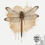 Dragonfly, tattoo flash sheet design, on a cl… – tattoo sketch (№1752725761_0, 17.07.2025 04:16) — tattoovalue.net