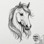 Tattoo sketch a horse’s head, graceful and po… – tattoo sketch (№1752726442_0, 17.07.2025 04:27) — tattoovalue.net
