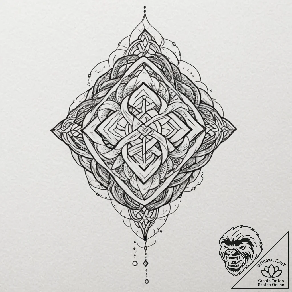 Tattoo design a strong, protective knotwork p... - tattoo sketch (№1752726602_0, 17.07.2025 04:30) — tattoovalue.net