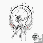 Tattoo sketch a sagittarius archer aiming at… – tattoo sketch (№1752726761_0, 17.07.2025 04:32) — tattoovalue.net