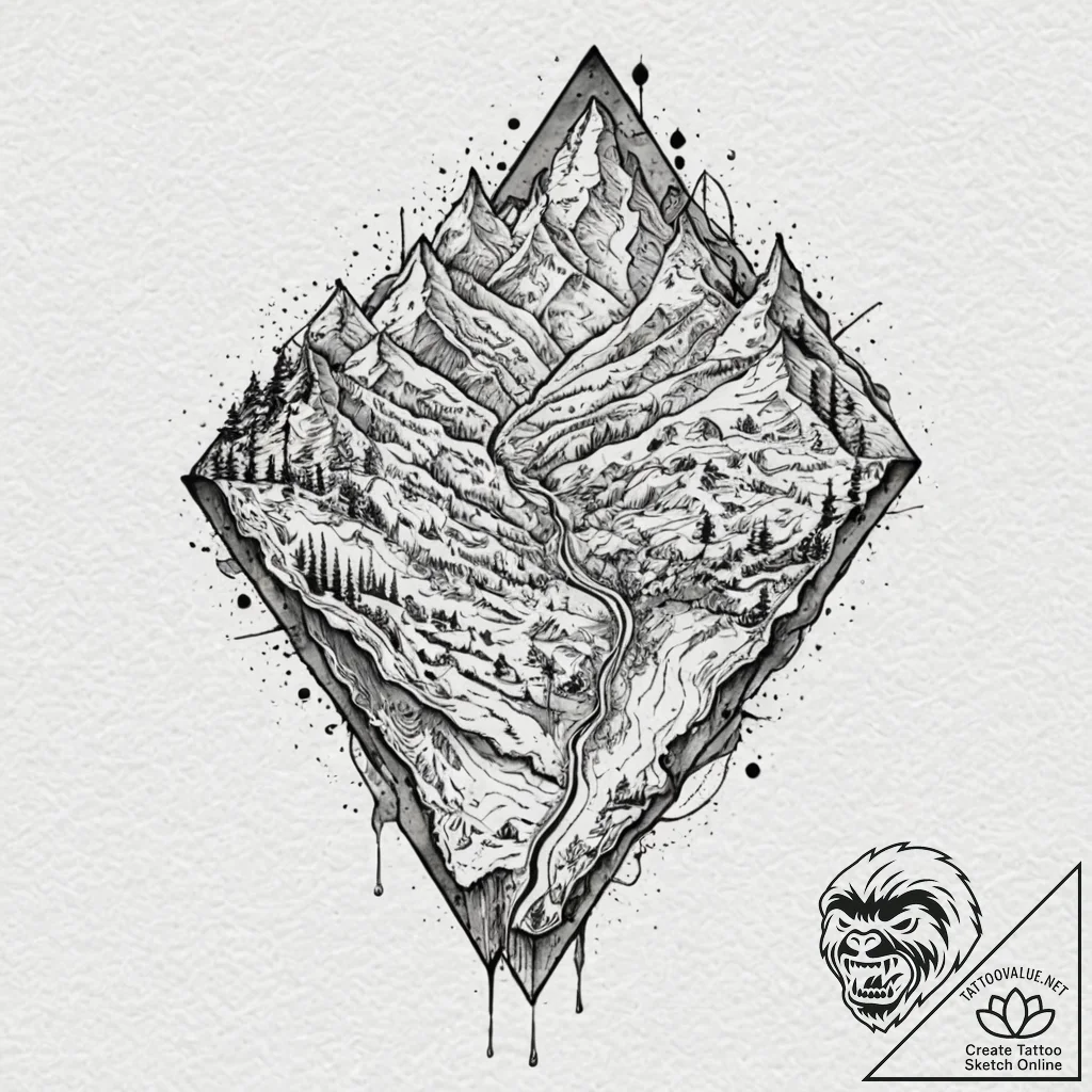 A linework tattoo of the map of his journey,,... - tattoo sketch (№1752726841_0, 17.07.2025 04:34) — tattoovalue.net