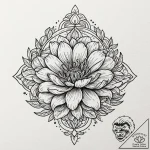 Tattoo design a flower whose petals are minia… – tattoo sketch (№1752726920_0, 17.07.2025 04:35) — tattoovalue.net