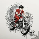 138. (akira) trash polka tattoo of kaneda on… – tattoo sketch (№1752729152_0, 17.07.2025 05:12) — tattoovalue.net