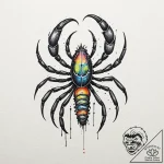 Tattoo design a scorpio scorpion, part blackw… – tattoo sketch (№1752729233_0, 17.07.2025 05:13) — tattoovalue.net