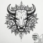 Tattoo design a taurus bull cartoonishly stub… – tattoo sketch (№1752729552_0, 17.07.2025 05:19) — tattoovalue.net