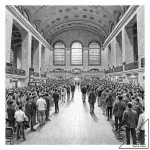 A crowded platform in a grand, old train stat… – tattoo sketch (№1752730111_0, 17.07.2025 05:28) — tattoovalue.net