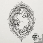 Tattoo sketch a glowing “player vs player” sy… – tattoo sketch (№1752730431_0, 17.07.2025 05:33) — tattoovalue.net