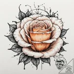 Tattoo sketch a full blooming rose in waterco… – tattoo sketch (№1752730590_0, 17.07.2025 05:36) — tattoovalue.net