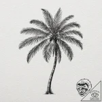 Palm, artistic tattoo sketch, muted color pal… – tattoo sketch (№1752731070_0, 17.07.2025 05:44) — tattoovalue.net