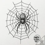 A close-up of a spider weaving its intricate… – tattoo sketch (№1752731467_0, 17.07.2025 05:51) — tattoovalue.net