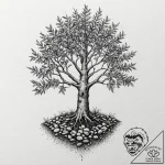 Tattoo sketch a seed growing into a mature tr… – tattoo sketch (№1752731547_0, 17.07.2025 05:52) — tattoovalue.net