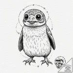 33. neo-traditional tattoo of a porg, cute an… – tattoo sketch (№1752732352_0, 17.07.2025 06:05) — tattoovalue.net