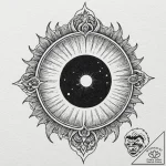Tattoo sketch a powerful solar eclipse, symbo… – tattoo sketch (№1752732831_0, 17.07.2025 06:13) — tattoovalue.net