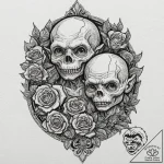 A sketch of gollum/smeagol, his face split be… – tattoo sketch (№1752733231_0, 17.07.2025 06:20) — tattoovalue.net