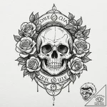 Omega (symbol), tattoo sketch design, chicano… – tattoo sketch (№1752733392_0, 17.07.2025 06:23) — tattoovalue.net