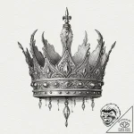Tattoo design a stylized crown, simple yet po… – tattoo sketch (№1752733791_0, 17.07.2025 06:29) — tattoovalue.net