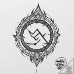 61. tattoo sketch: the rune “chernobog,” rend… – tattoo sketch (№1752734827_0, 17.07.2025 06:47) — tattoovalue.net