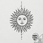 Sun, tattoo flash sheet design, minimalist ta… – tattoo sketch (№1752734983_0, 17.07.2025 06:49) — tattoovalue.net