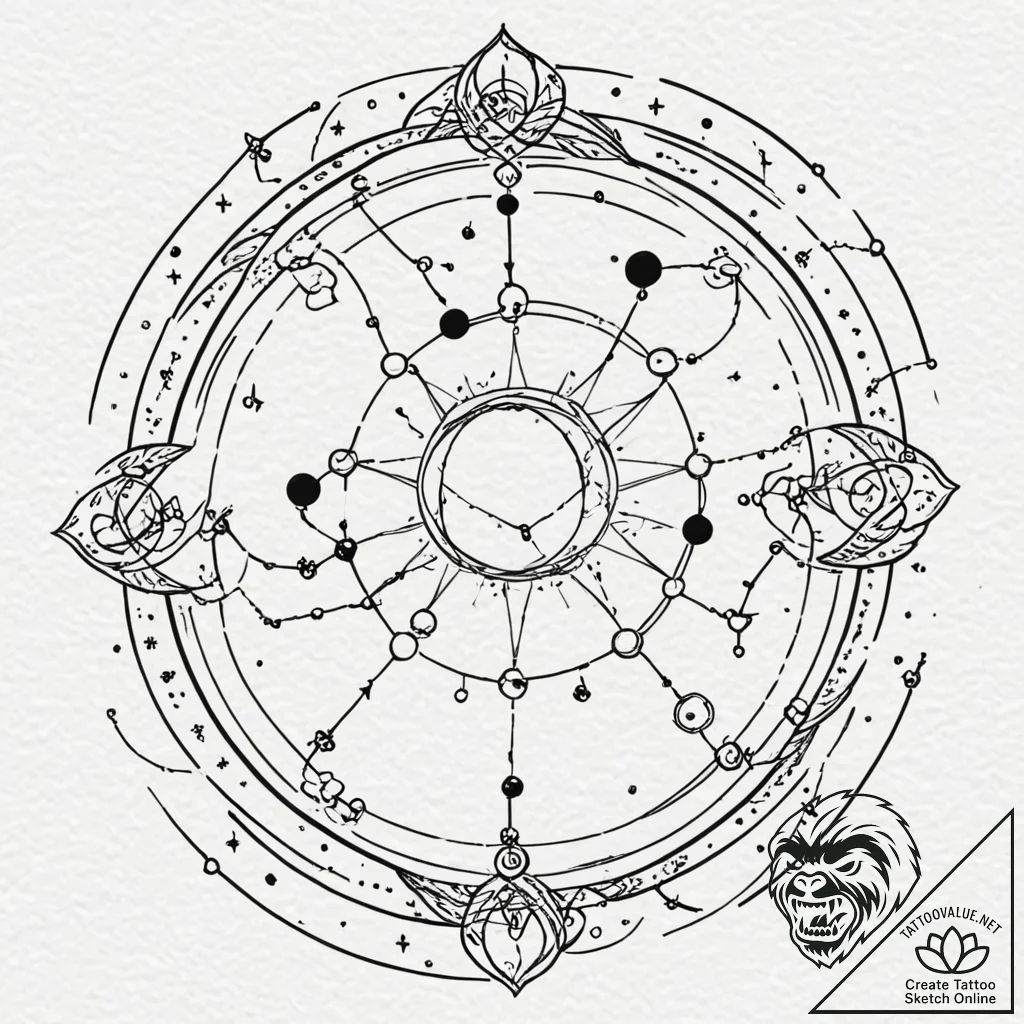 Tattoo sketch a constellation formed by the b... - tattoo sketch (№1752735137_0, 17.07.2025 06:52) — tattoovalue.net
