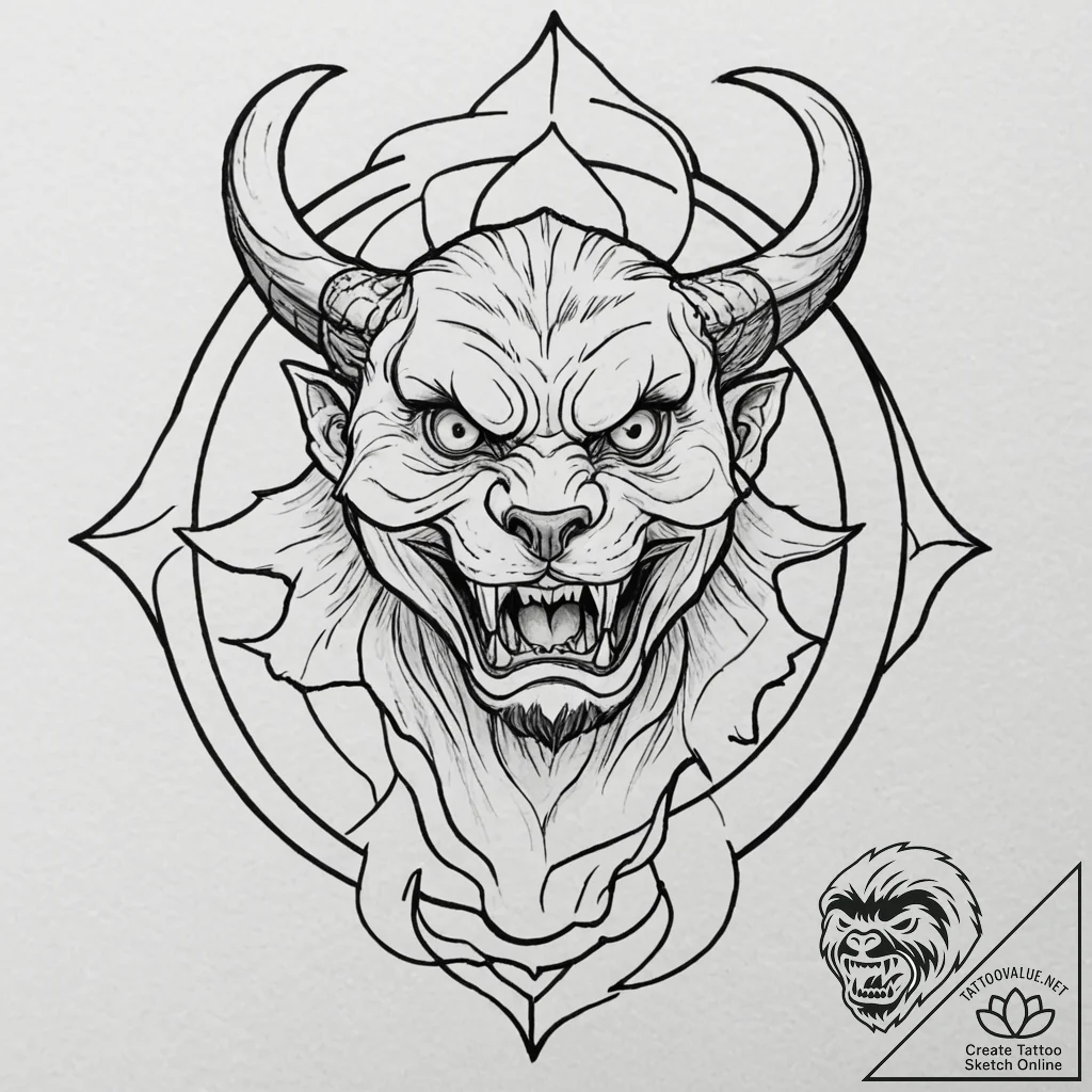 A neo-traditional tattoo of nandor the relent... - tattoo sketch (№1752735914_0, 17.07.2025 07:05) — tattoovalue.net
