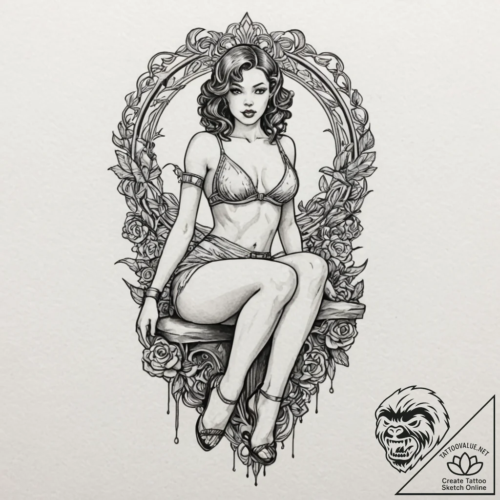 A watercolor tattoo of a "lap dance" from stu... - tattoo sketch (№1752736452_0, 17.07.2025 07:14) — tattoovalue.net